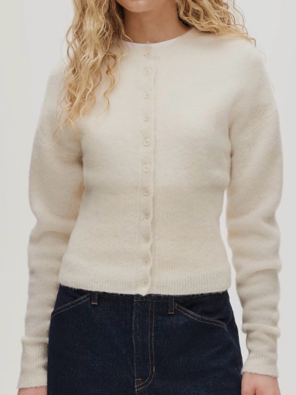 J. Crew High Rib Cardigan in Alpaca Wool Blend